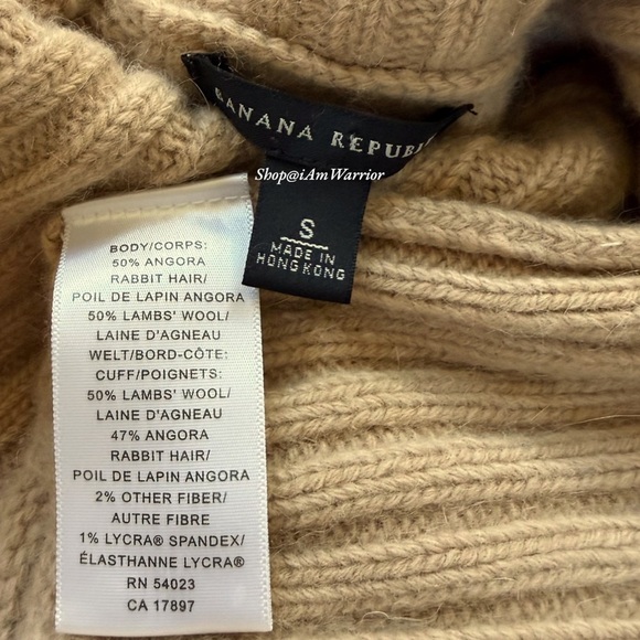 Banana Republic Angora Blend Cable Knit Convertible Collar Sweater *iamwarrior - Picture 10 of 11